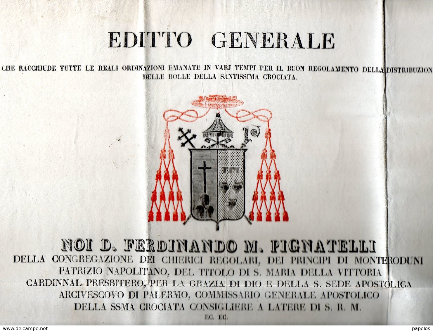 1841  PALERMO - Decreti & Leggi