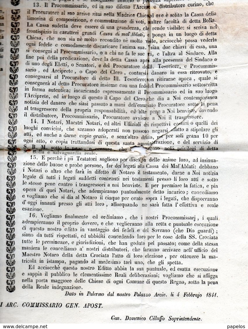 1841  PALERMO - Decreti & Leggi