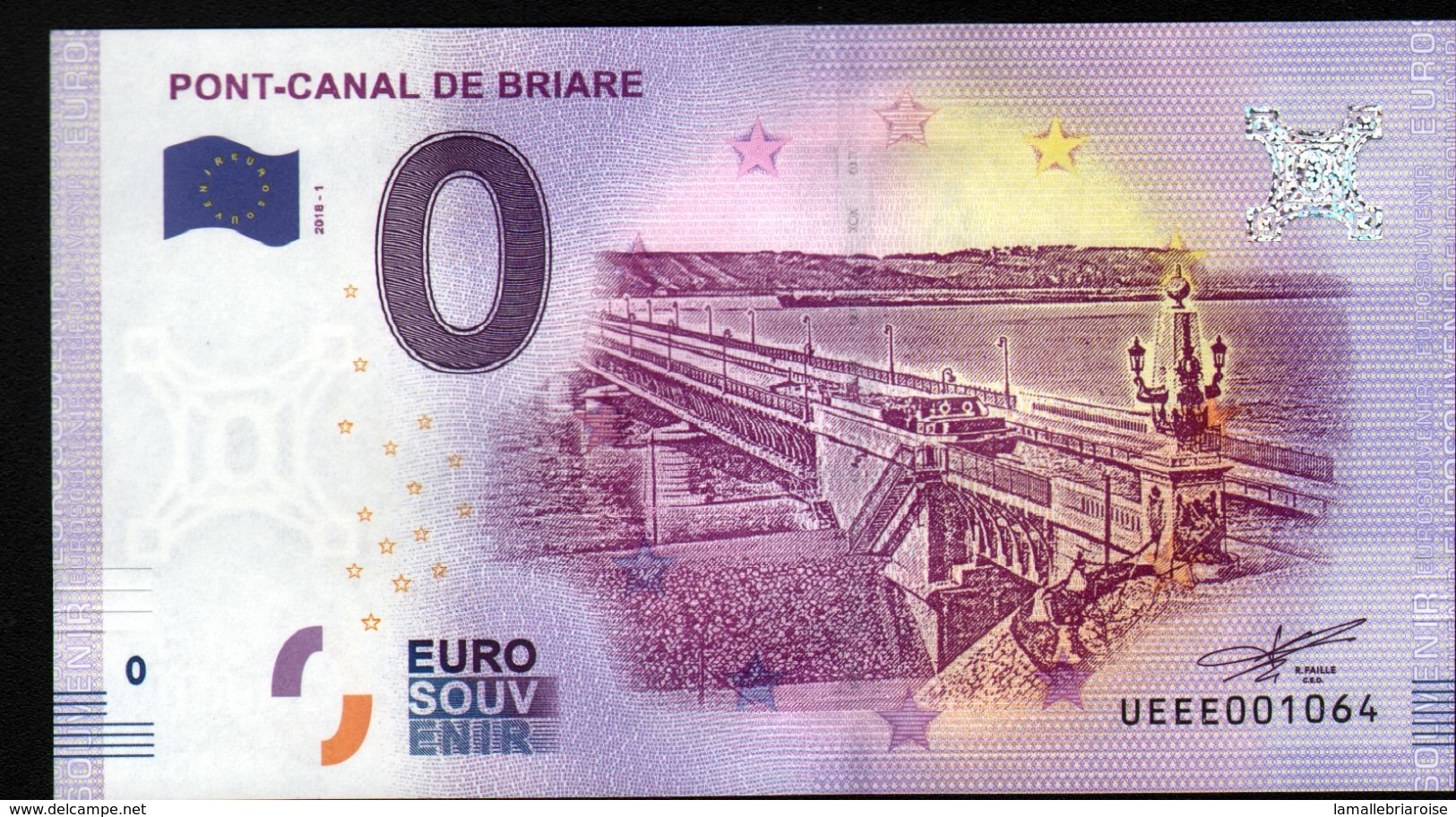 France - Billet Touristique 0 Euro 2018 N°1064 (UEEE001064/5000) - PONT-CANAL DE BRIARE - Private Proofs / Unofficial