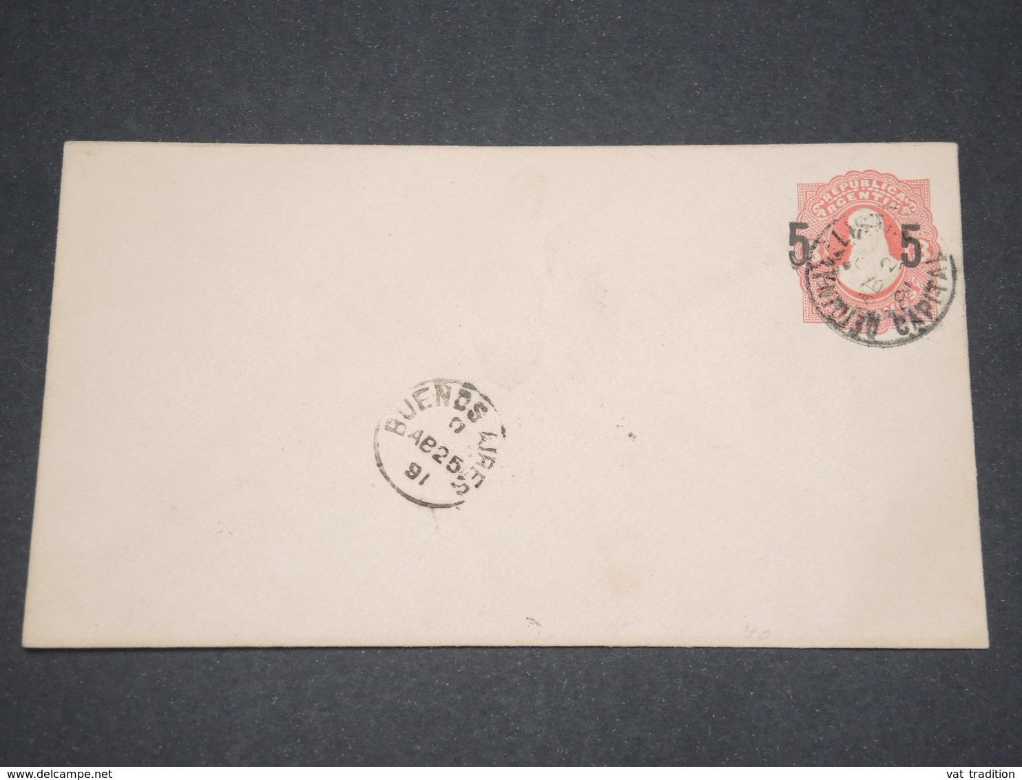 ARGENTINE - Entier Postal Surchargé , Oblitéré En 1891 - L 13304 - Entiers Postaux