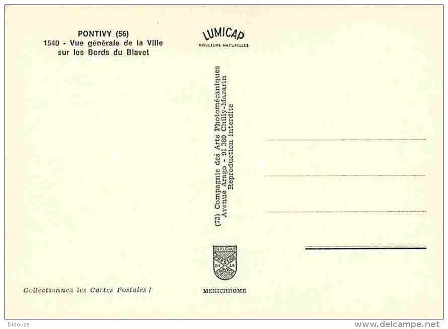 56 - Pontivy - Vue Générale Aérienne De La Ville Sur Les Bords Du Blavet - Carte Neuve - Voir Scans Recto-Verso - Pontivy