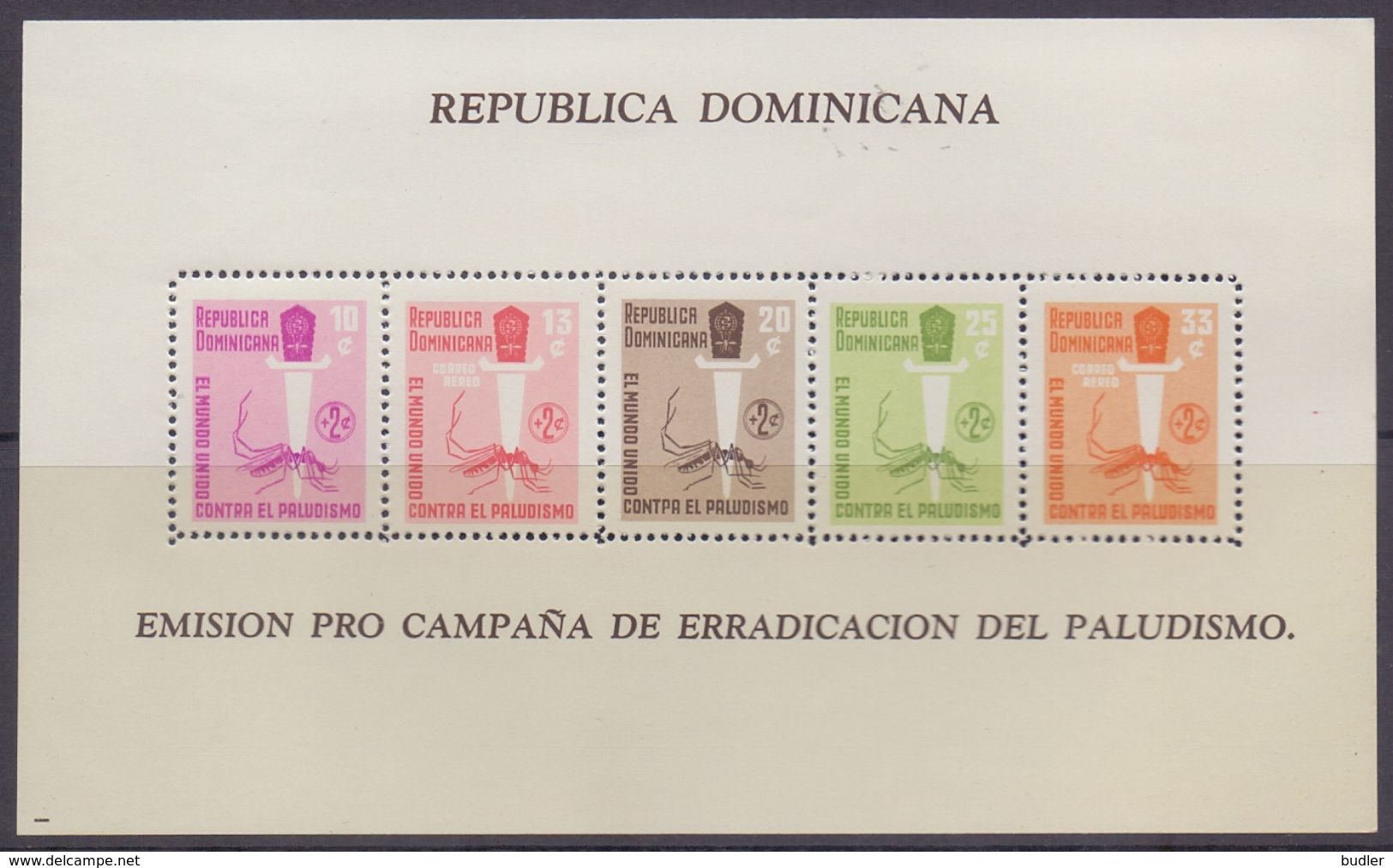 DOMINICANA :1962: Y.BF25 Dentelled & Not Dentelled/neufs/MNH :## MALARIA ERADICATION CAMPAIGN 1962 ##: PALUDISME,HEALTH, - Dominicaine (République)