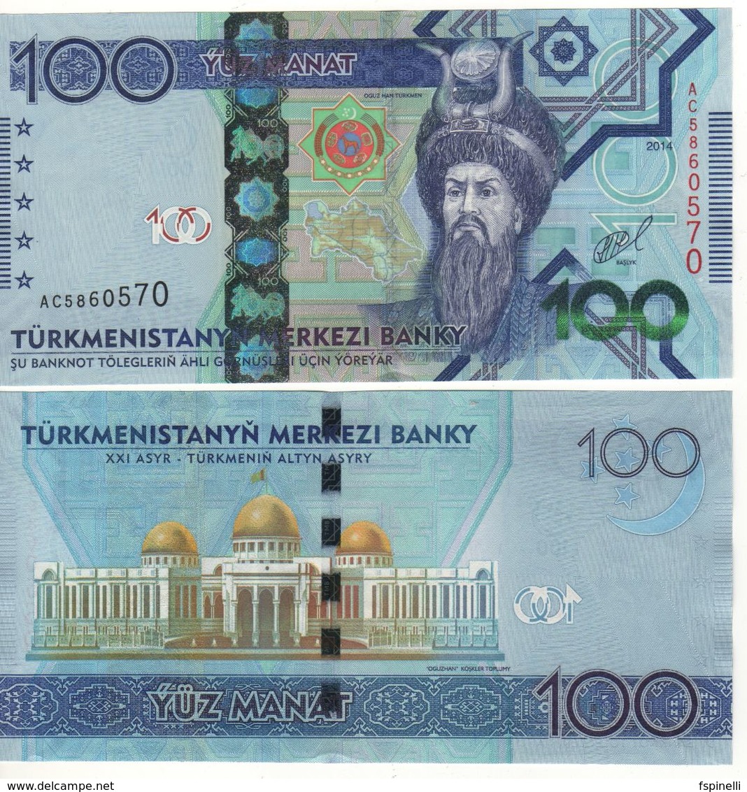 TURKMENISTAN    100  Manat.  P34   ( 2014 )   UNC - Turkménistan
