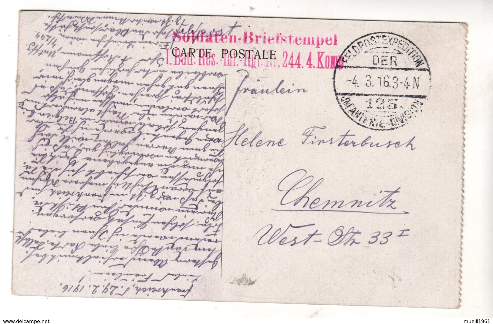 Nr.+ 260 ,  Feldpost, Brüssel - Oorlog 1914-18