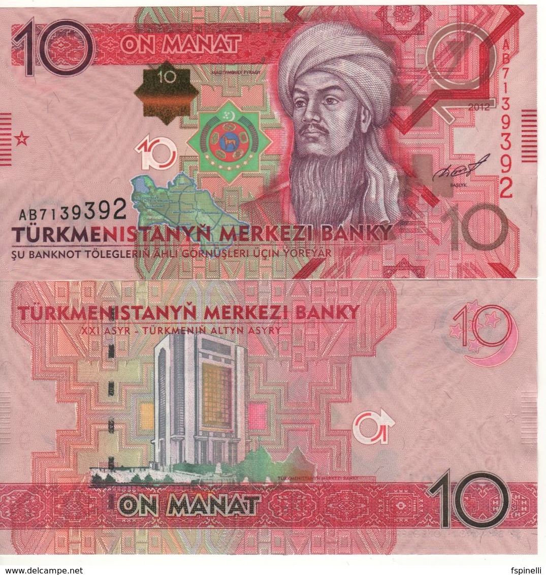 TURKMENISTAN    10  Manat.  P31   ( 2012 )   UNC - Turkménistan