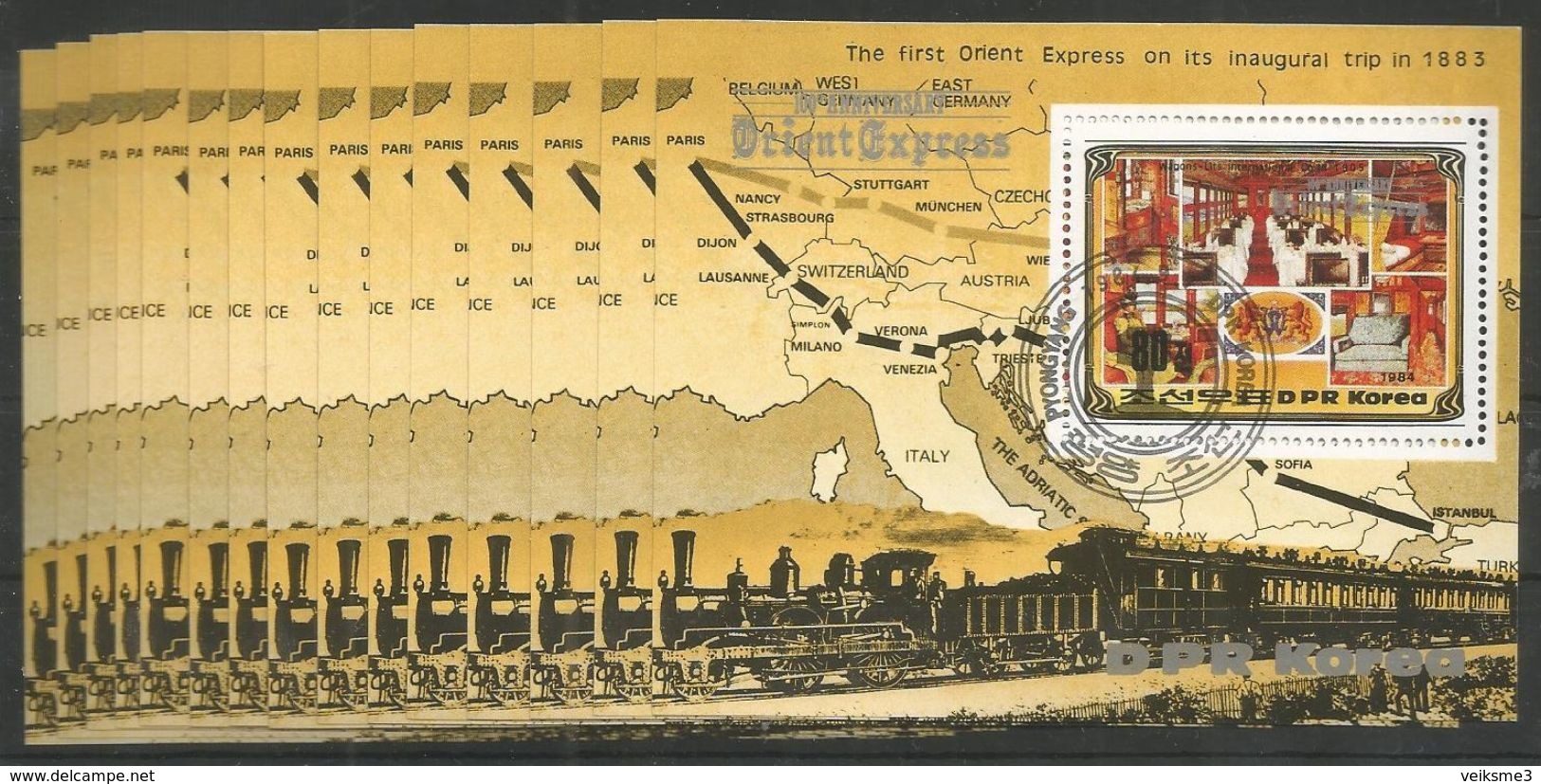 15x DPR KOREA - Tranport - Trains - CTO - Treni