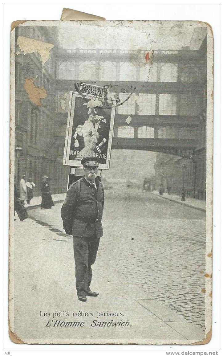 CPA L'HOMME SANDWICH, PUB, PUBLICITE, LES PETITS METIERS PARISIENS, PARIS 75 - Petits Métiers à Paris