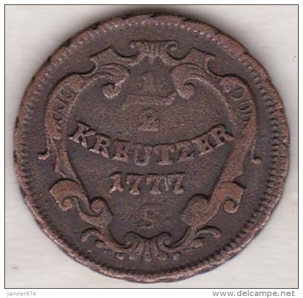 Austria. 1/2  Kreuzer 1777 S  (Schmöllnitz) Maria Theresia. KM# 1987 - Autriche