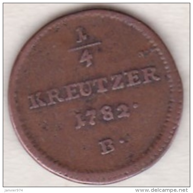 Austria. &frac14; Kreuzer 1782 B (Kremnitz) Joseph II . KM# 2051.1 - Autriche