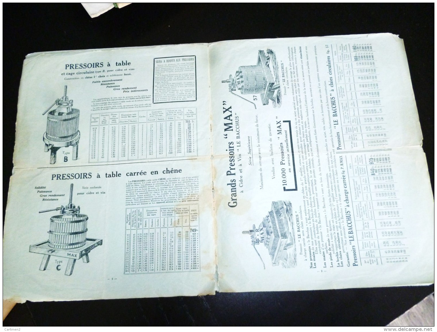 CATALOGUE PRESSOIRS FOULOIRS MATERIEL VITICULTURE ETABLISSEMENTS MAX BOULEVARD DIDEROT PARIS VENDANGE OENOLOGIE - Agricoltura