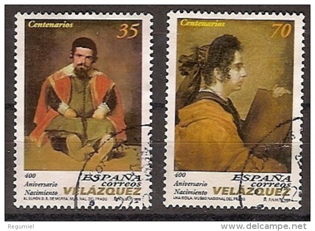 Espa&ntilde;a U 3658/59 (o) Pintura. Velazquez. 1999 - Oblitérés