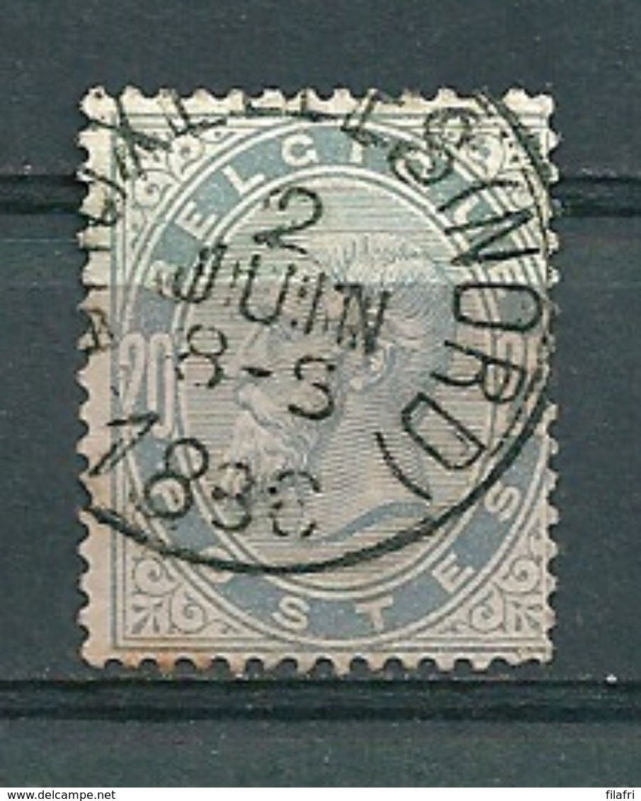 39 Gestempeld BRUXELLES-NORD - Cote 12,00 - COBA 2 Euro - 1883 Leopold II