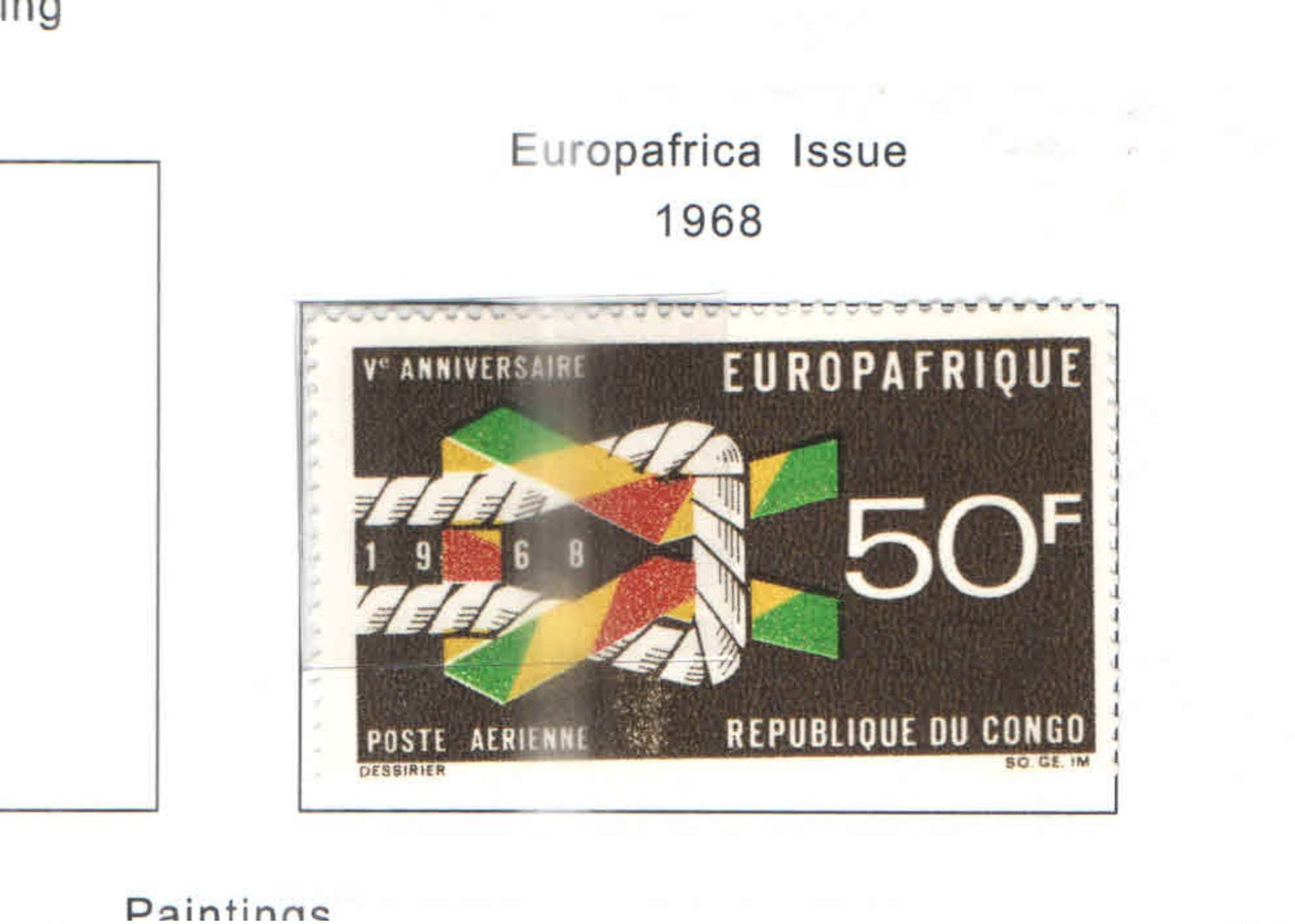 Congo Brazzaville 1968 PA Europaafrica Scott.C69+ See Scans - Mint/hinged