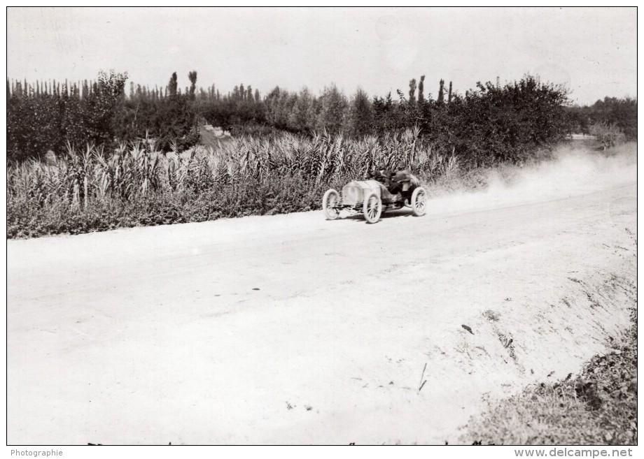 Italie Targa Bologna 1908 Vainqueur Jean Porporato Sur Berliet Course Automobile Ancienne Photo - Automobiles