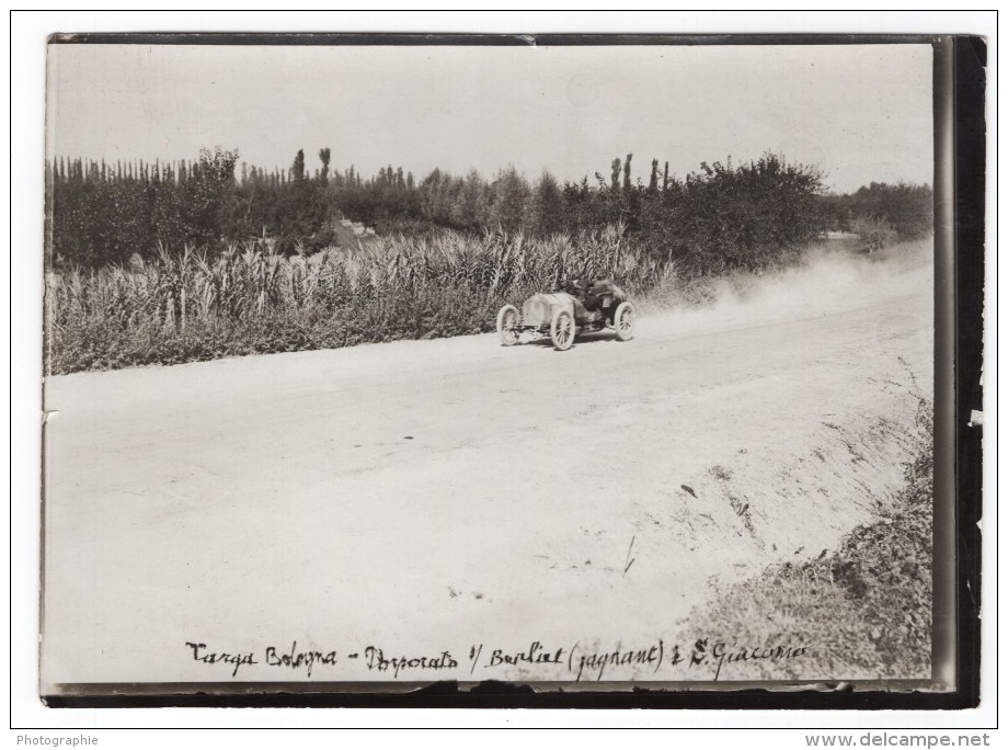 Italie Targa Bologna 1908 Vainqueur Jean Porporato Sur Berliet Course Automobile Ancienne Photo - Automobiles