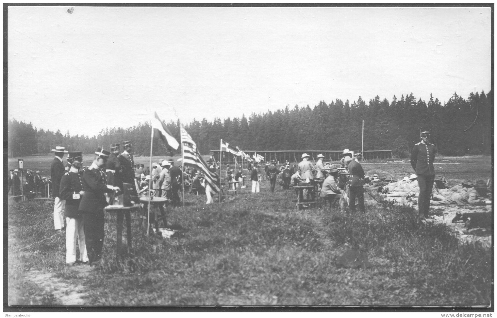 1912 Sweden Stockholm Olympics Official Postcard No 5. 'The Shooting Stands At Kakuas' - Olympic Games