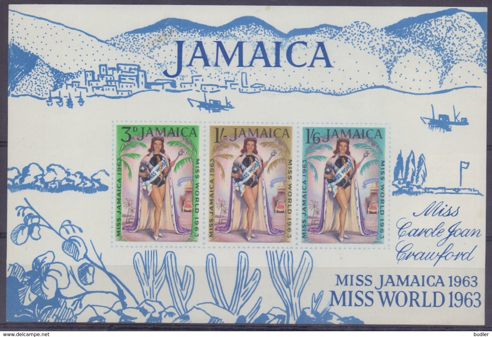JAMAICA :1964: Y.BF1 Not Dentelled/neuf/MNH :  ## Miss Carole Joan Crawford – MISS JAMAICA & MIS WORLD 1963 ## : ... - Jamaique (1962-...)