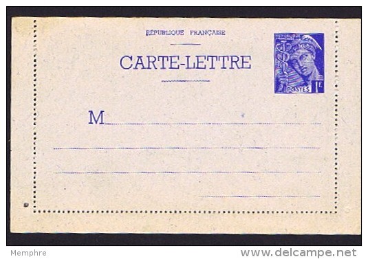 Carte Lettre Type Mercure 1 Fr   Yv SPE-CL1 Neuve ** - Cartoline-lettere