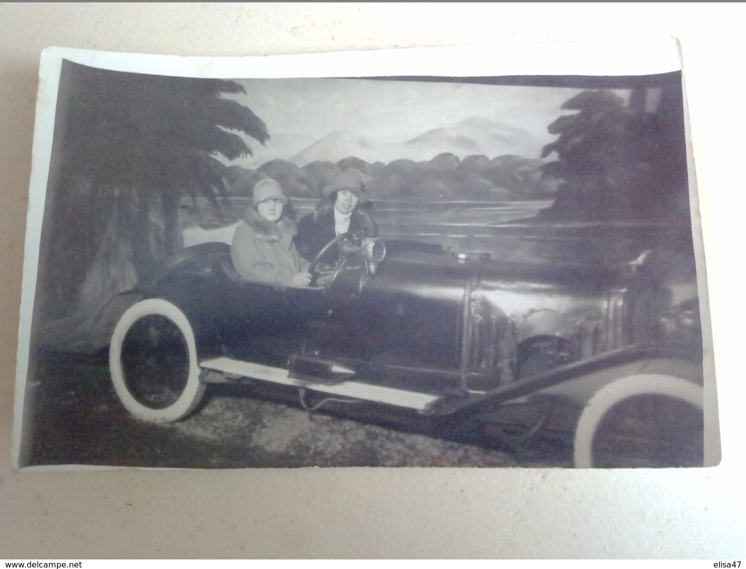 75  PARIS  BOIS  DE  BOULOGNE   CARTE  PHOTO   VOITURE   SURREALISTE  NOVEMBRE  1927 - Voitures De Tourisme