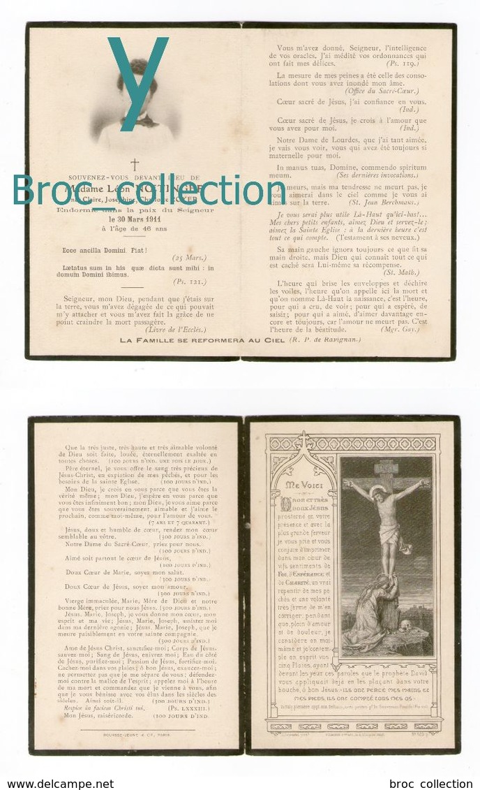 Saint-Rémy, 21, Quincy-le-Vicomte, Mémento De Mme Léon Noetinger, Née Claire Joséphine Charlotte Royer 30/03/1911 46 Ans - Andachtsbilder