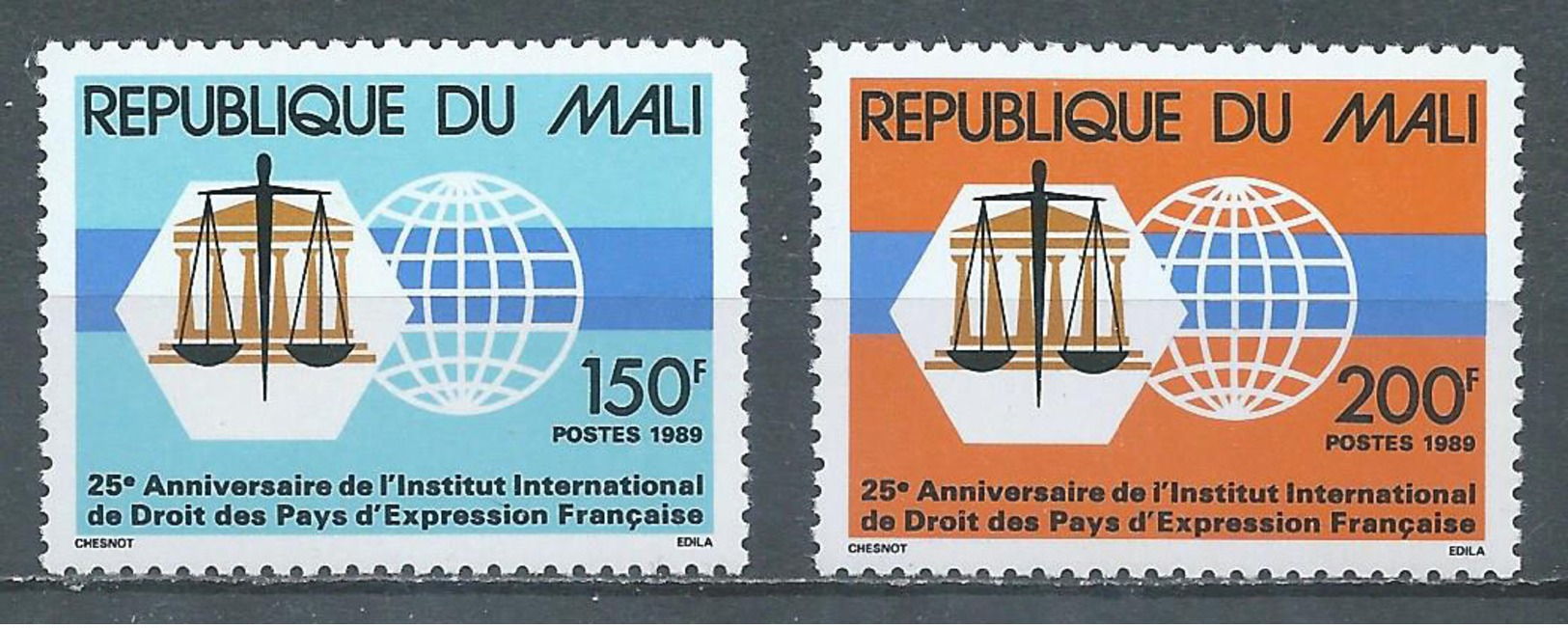 Mali YT N°559/560 Institut International Du Droit Des Pays D'expression Française Neuf ** - Mali (1959-...)