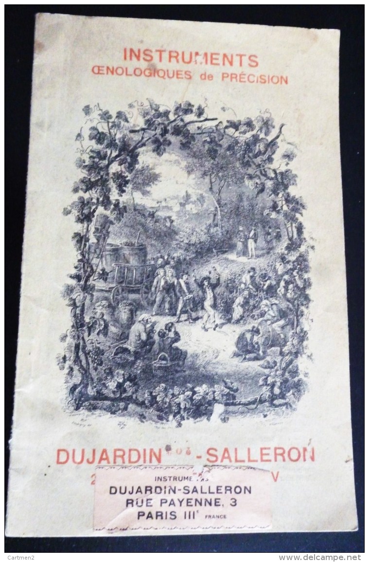 INSTRUMENTS OENOLOGIQUES DE PRECISION DUJARDIN SALLERON CATALOGUE VIGNE TANIN PARIS AGRICULTURE VENDANGE EBULLIOMETRE - 1800 – 1899