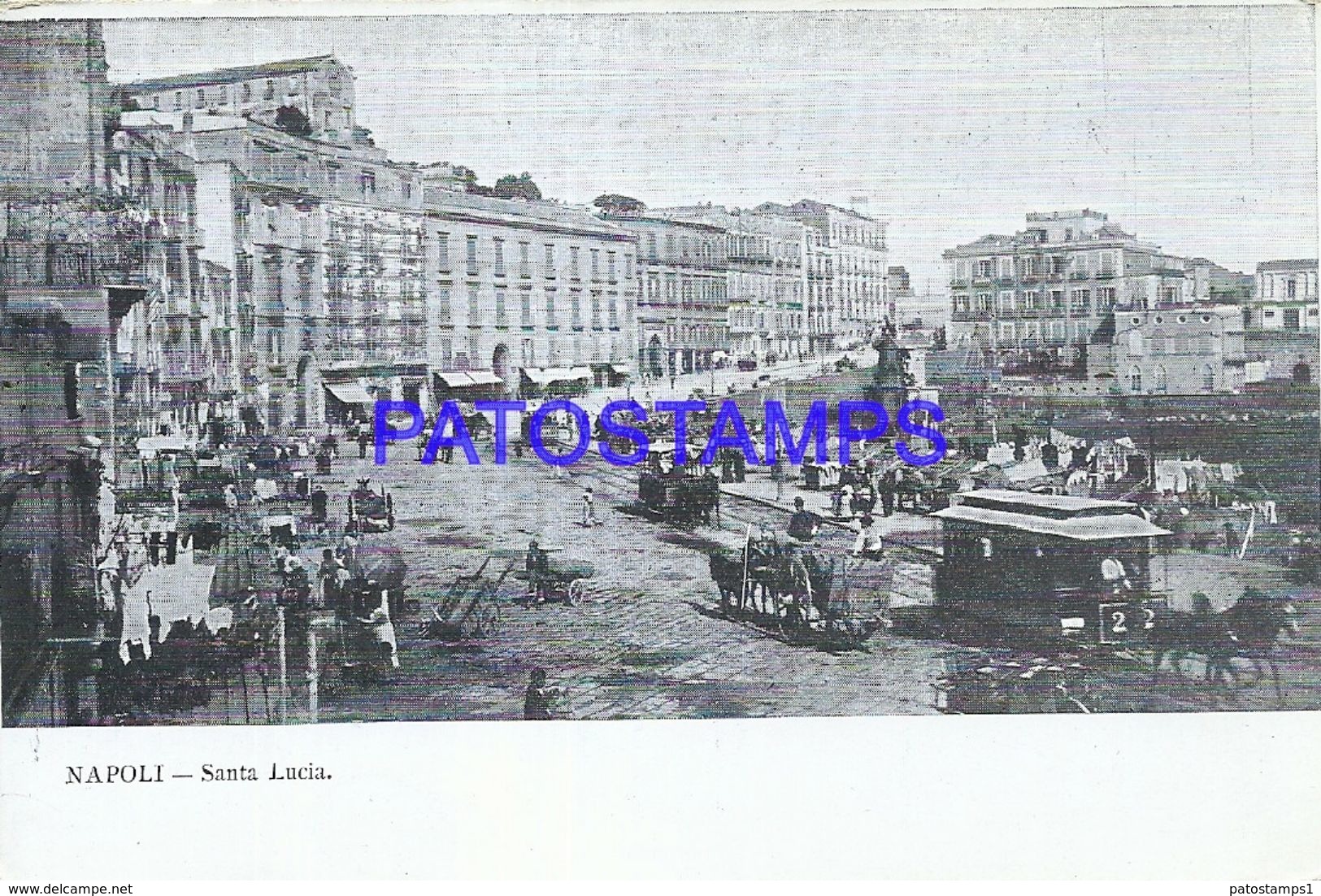 86726 ITALY NAPOLI CAMPANIA SANTA LUCIA TRAMWAY A HORSE POSTAL POSTCARD - Altri & Non Classificati