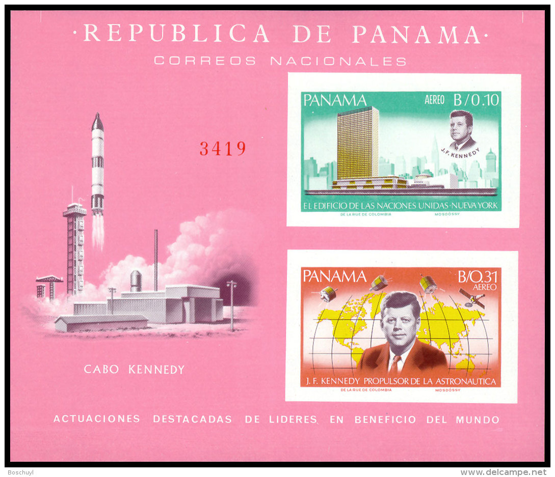 Panama, 1966, Kennedy, JFK, Space, United Nations, MNH Imperforated, Michel Block 62 - Panama