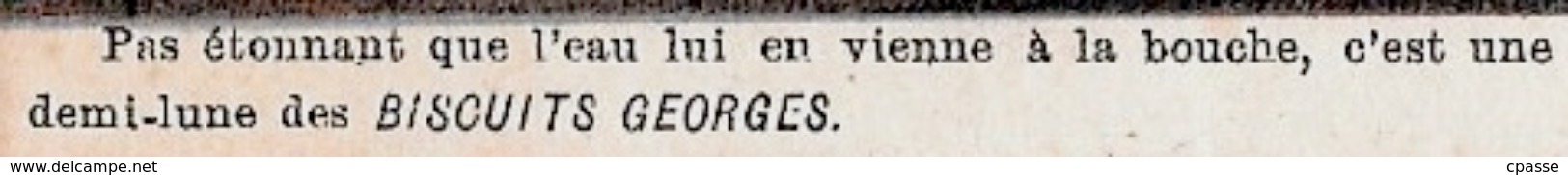 CHROMO Publicitaire BISCUITS GEORGES "Pas étonnant Que L'eau Lui Vienne à La Bouche..." (PIERROT - Astronomie - Humour) - Autres & Non Classés
