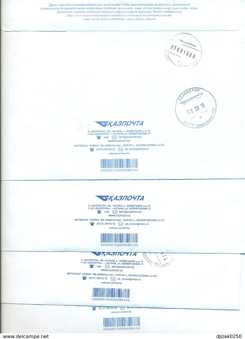 Kazakhstan.Four Envelopes Past The Mail. Two Envelopes Registered. - Kazakhstan