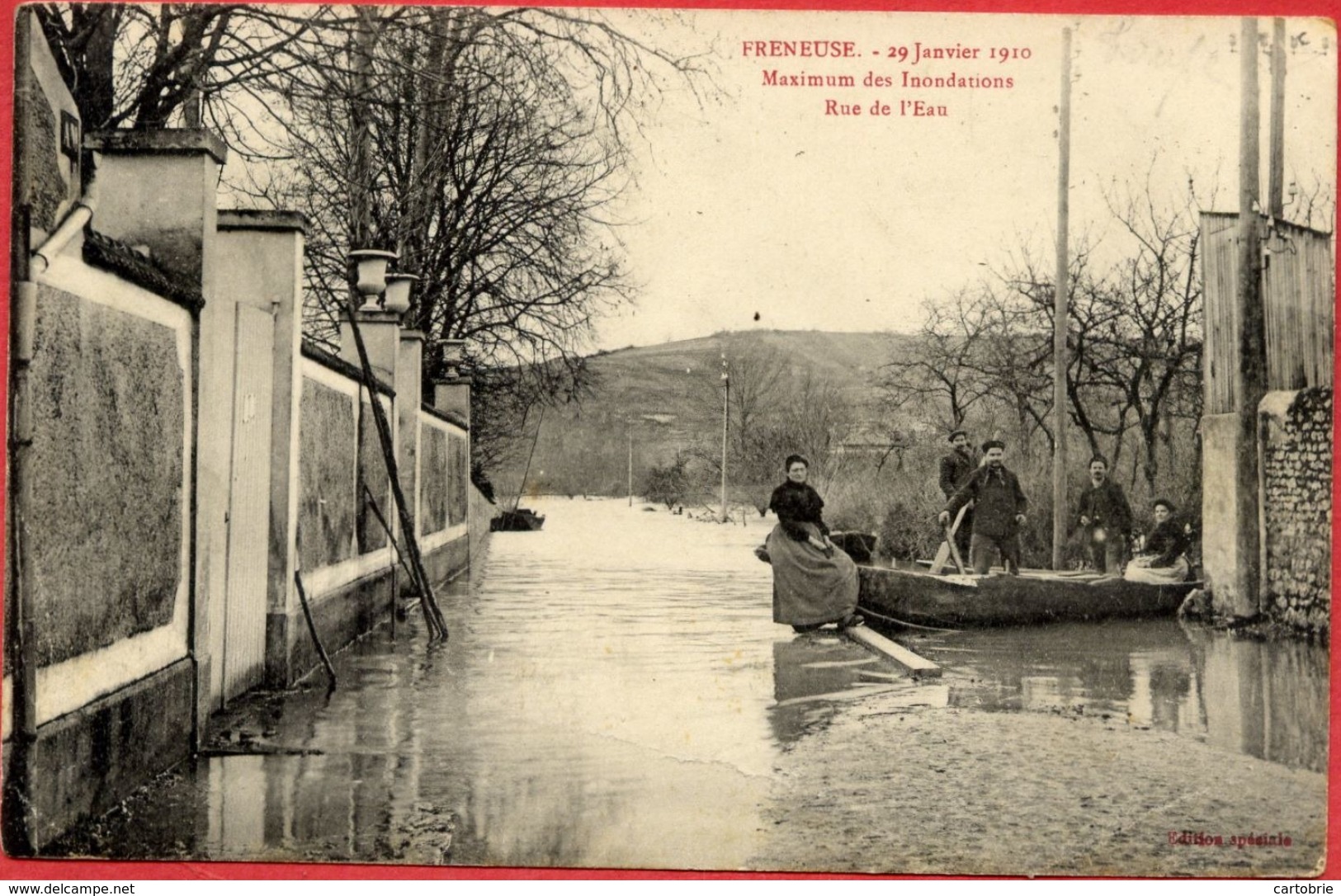 78 FRENEUSE - 29 Janvier 1910 - Maximum Des Inondations - Rue De L'Eau - Animée - Freneuse