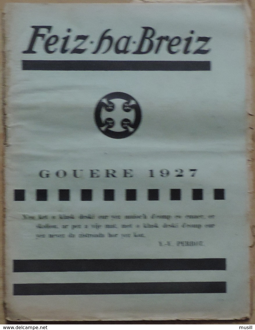 Feiz Ha Breiz. Gouere 1927. N° 7 - Zeitungen & Zeitschriften