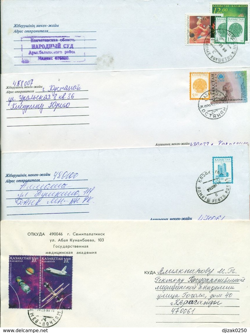 Kazakhstan.Four Envelopes Past The Mail. - Kazakhstan