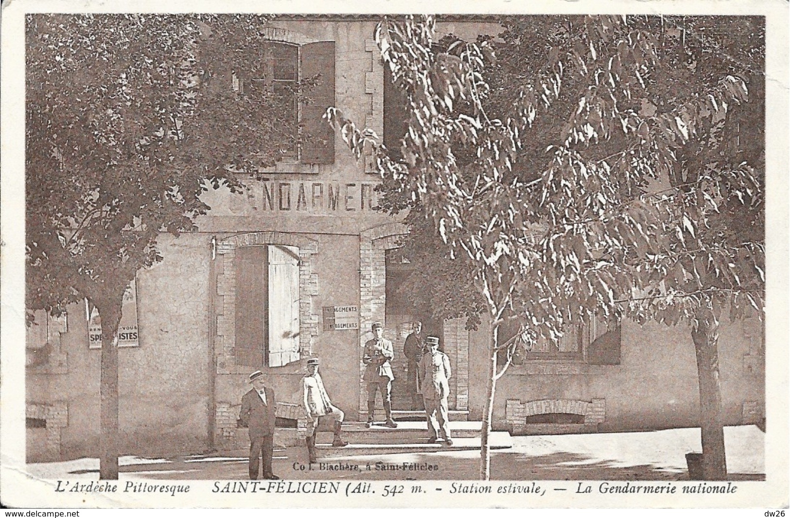 St Saint-Félicien (Ardèche, Station Estivale) - La Gendarmerie Nationale - Collection Blachère - Carte Non Circulée - Autres & Non Classés