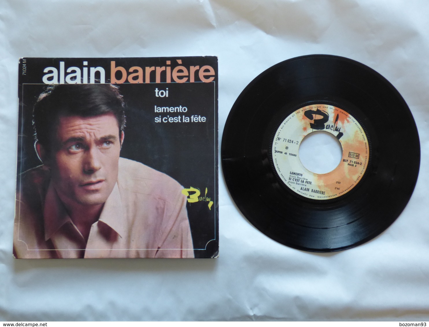 EP 45 T ALAIN BARRIERE  BARCLAY 71.024 - Disco, Pop