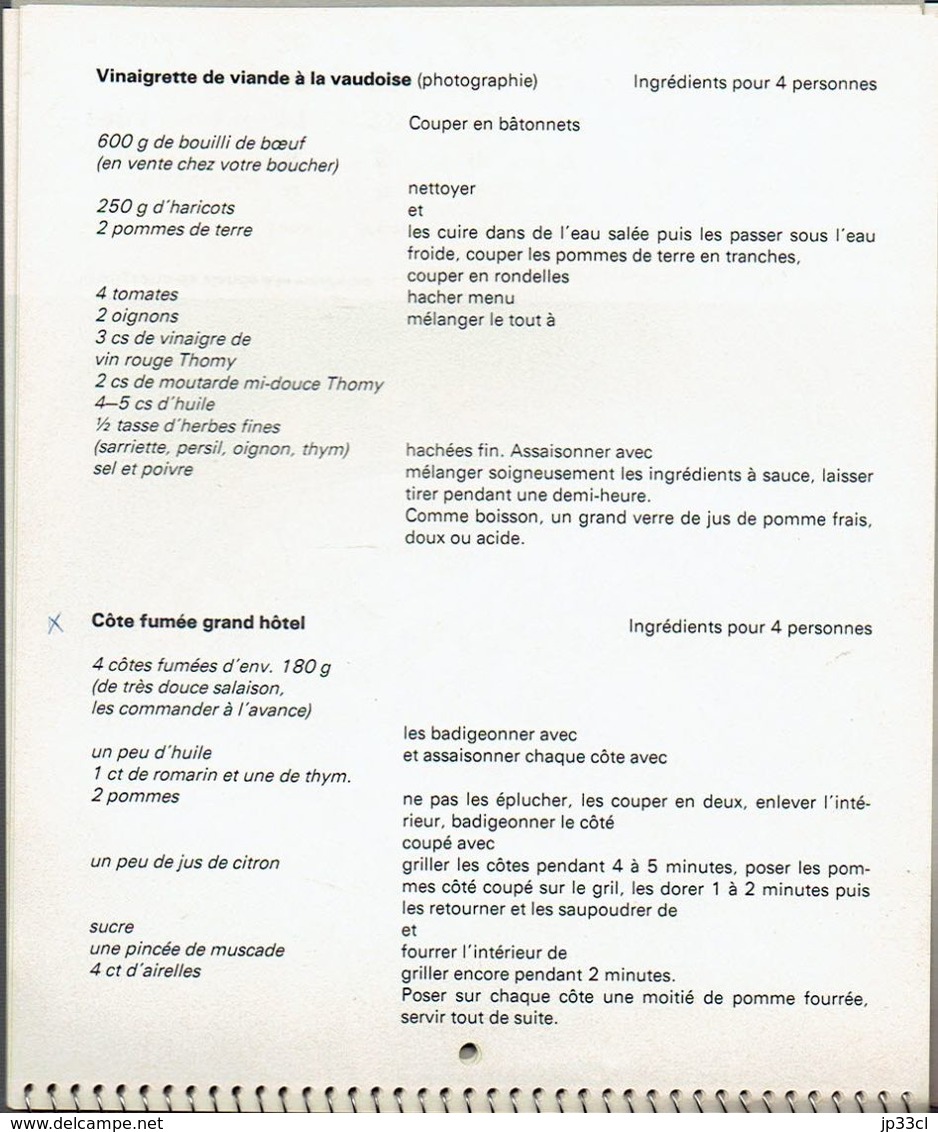 Calendrier 1984 De La Boucherie Du Paysan (Verbier, Suisse) Avec 24 Recettes De Plats De Viande Et 12 Photos Couleurs - Big : 1981-90