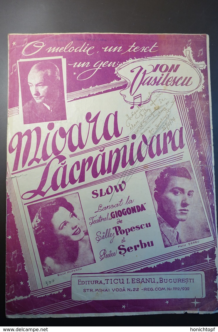 Rumänien; Partiture; Mioara Lacrimioara Von Ion Vasilescu; Slow; Romania - Noten & Partituren