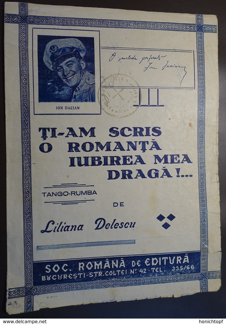 Rumänien; Partiture; Ti-am Scris O Romanta Von Liliana Delescu; Tango - Rumba - Noten & Partituren