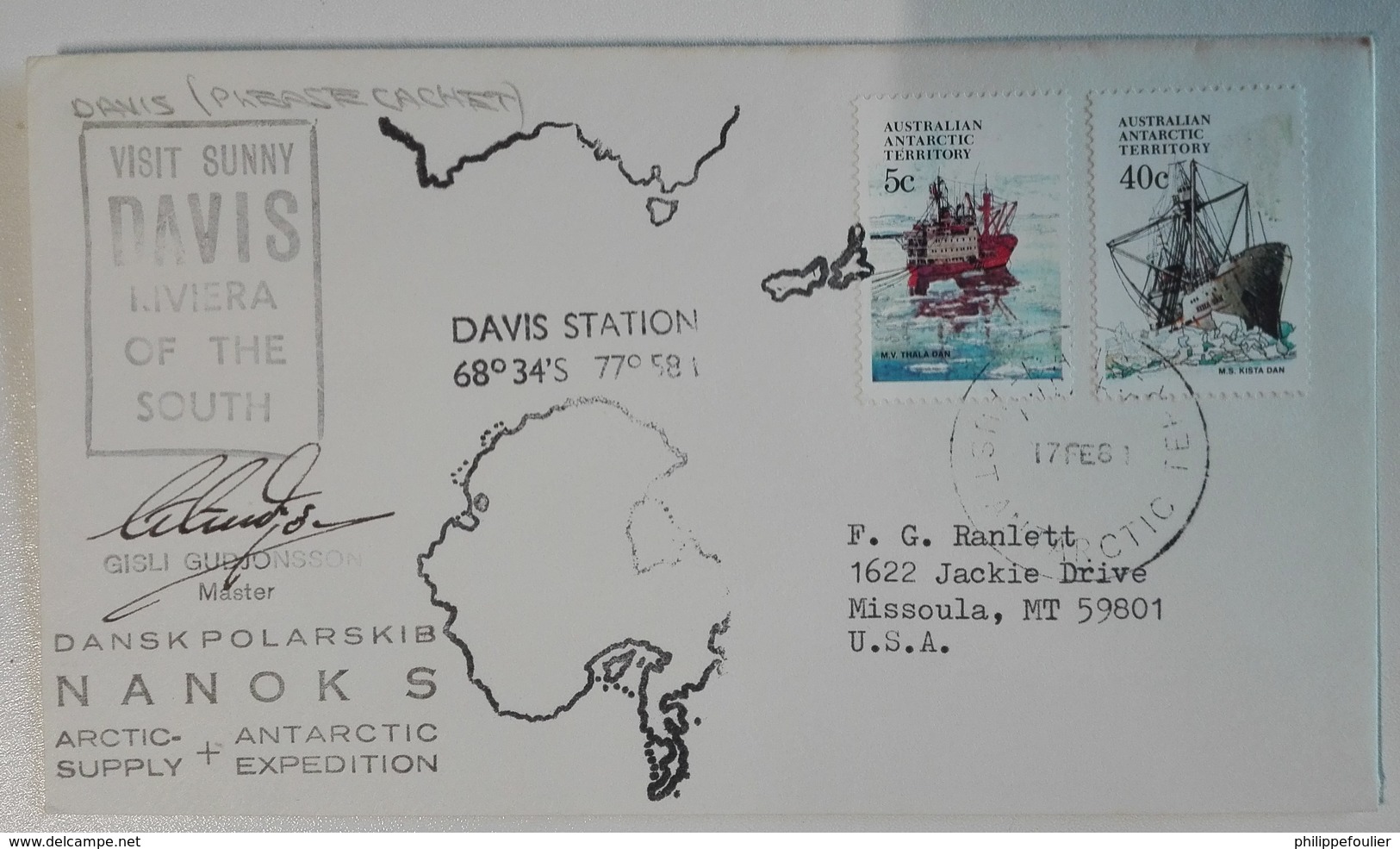 AAT Letter  Cancelled DAVIS 17feb 81  On  NANOKS -  Signature Master - Covers & Documents