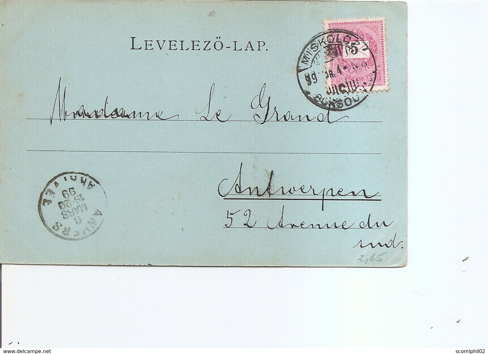 Hongrie ( CP De 1899 De Miskolcz Vers La Belgique à Voir) - Covers & Documents