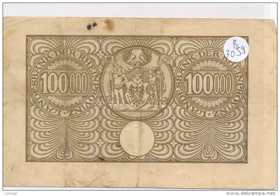 Billets -B3059- Allemagne - 100 000 Mark  1923 (type, Nature, Valeur, état... Voir  Double Scan) - Zwischenscheine - Schatzanweisungen