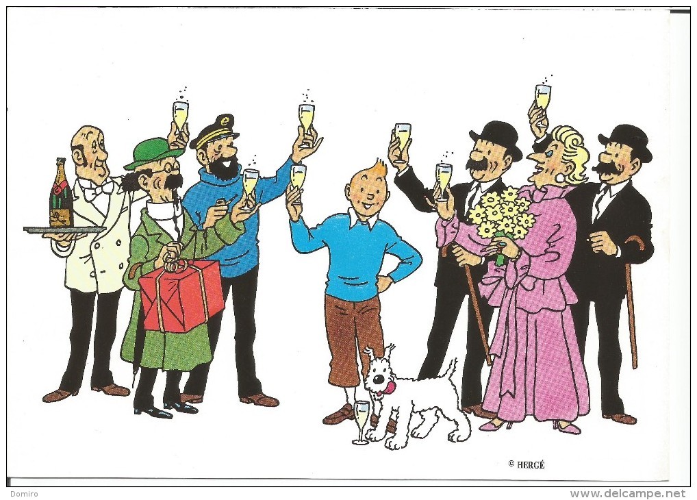 TINTIN / KUIFJE  POSTOGRAM  Champagne  91/J10   (rare)  AVEC Enveloppe Et  Blister - Philabédés