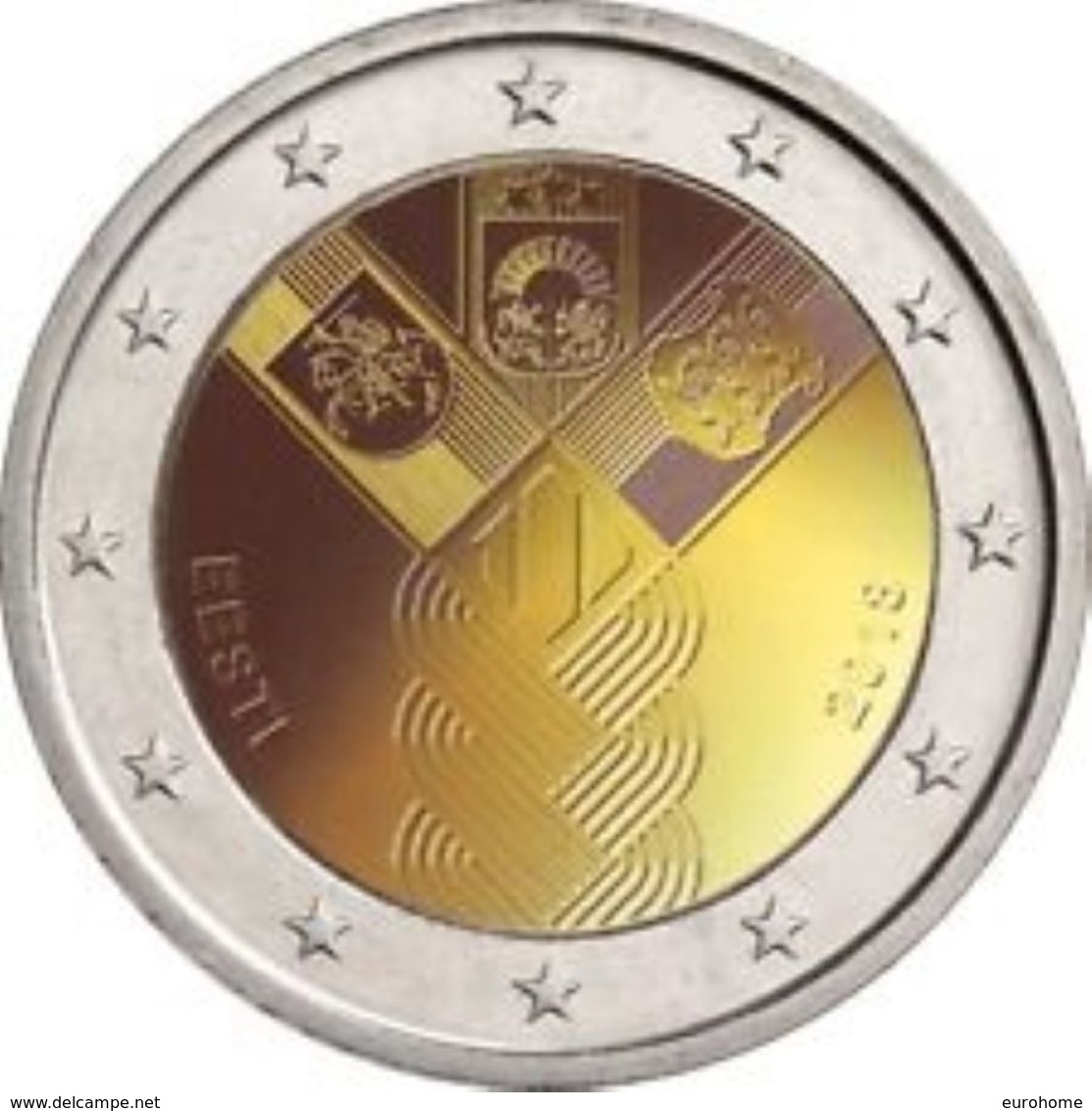 Estland  2018     2 Euro Commemo   Baltische Staten      UNC Uit De Rol  UNC Du Rouleaux  !! - Estonia