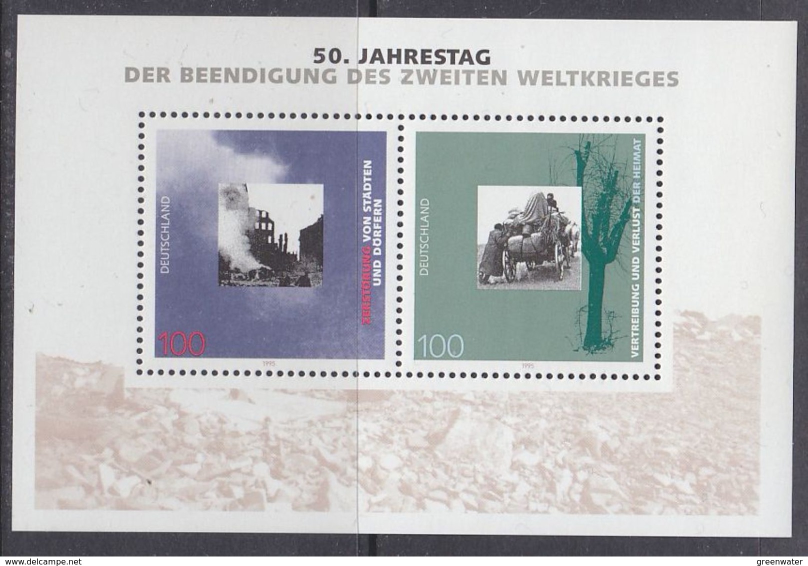 Germany 1995 50J Beeindigung Zweiten Weltkrieges M/s ** Mnh (GERM 204) - Andere & Zonder Classificatie