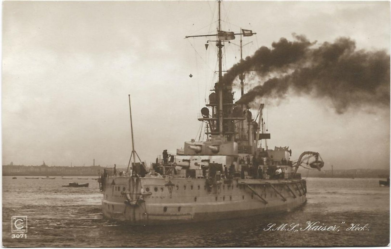 Foto AK SMS Kaiser Heck Ca. 1915 Großlinienschiff Schlachtschiff Kaiserliche Marine - Guerre 1914-18