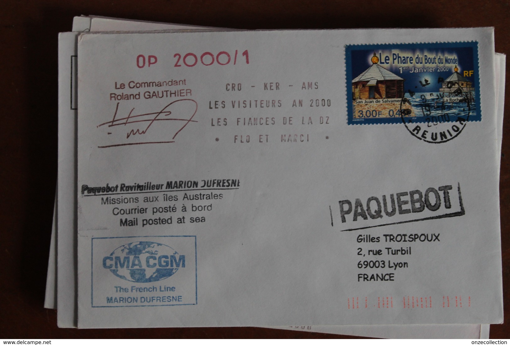 2000    -   MARION  DUFRESNE       ENVELOPPE  COMPLETE - Cartas & Documentos