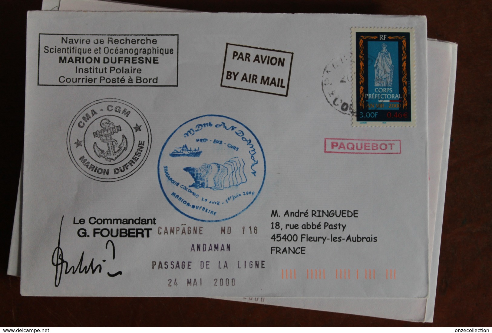 2000    -   MARION  DUFRESNE       ENVELOPPE  COMPLETE - Covers & Documents