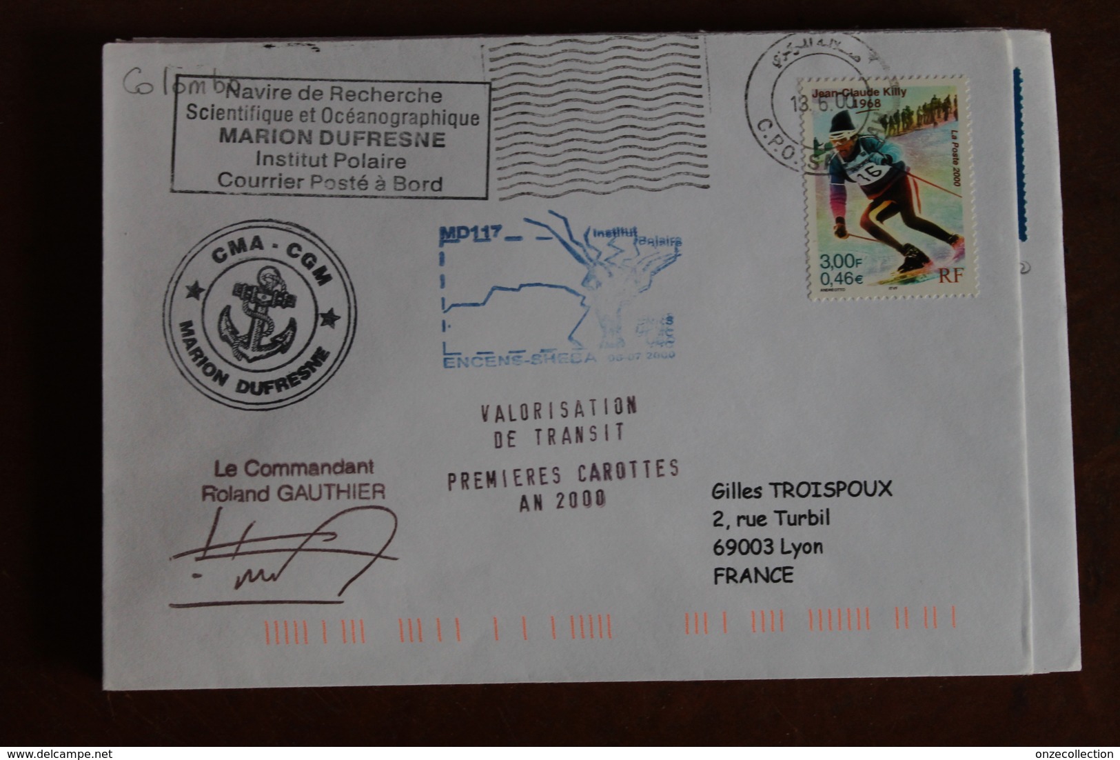 2000    -   MARION  DUFRESNE       ENVELOPPE  COMPLETE - Lettres & Documents
