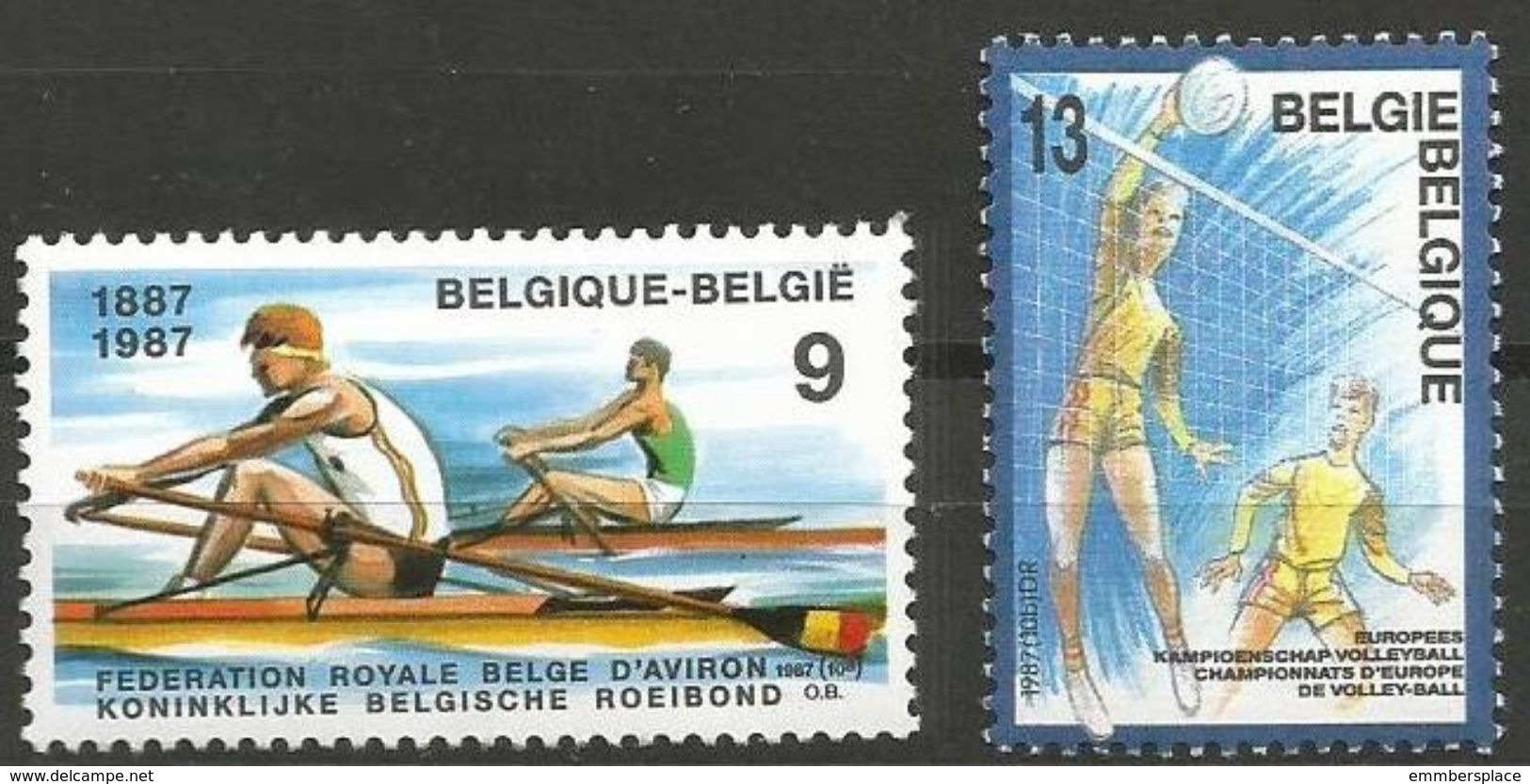 Belgium - 1987 Sports MNH **    Sc 1276-7 - Unused Stamps