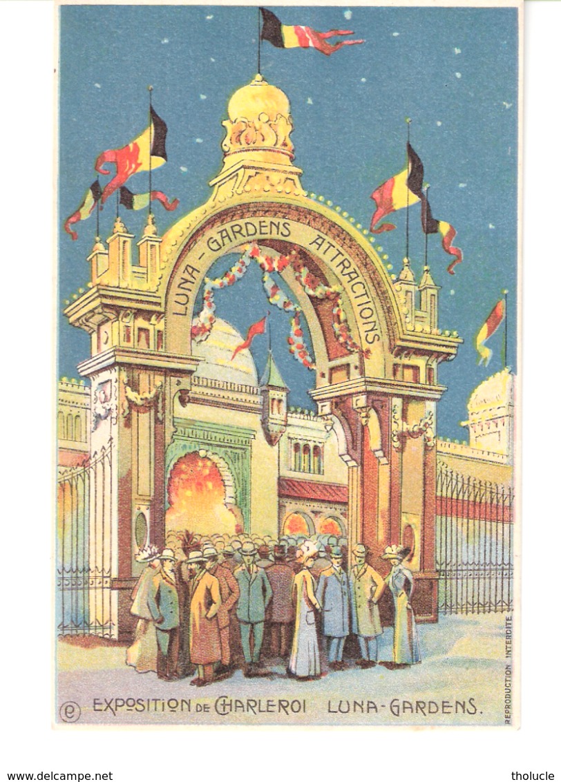 Belgique-Exposition De Charleroi (Hainaut)-1911-Luna-Gardens-Attractions-Lithographie-Colorisée - Charleroi